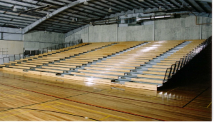 Wooden bench retractable seating