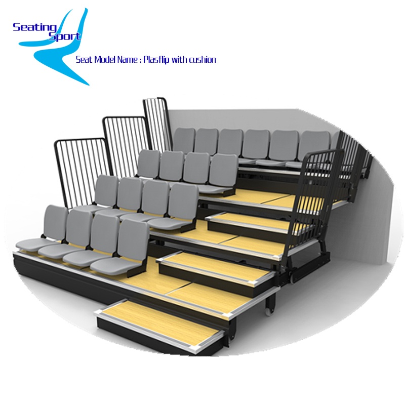 Basketball gym retractable seating, Multipurpose gymnasium seats,school seats – Plasflip Upholstered